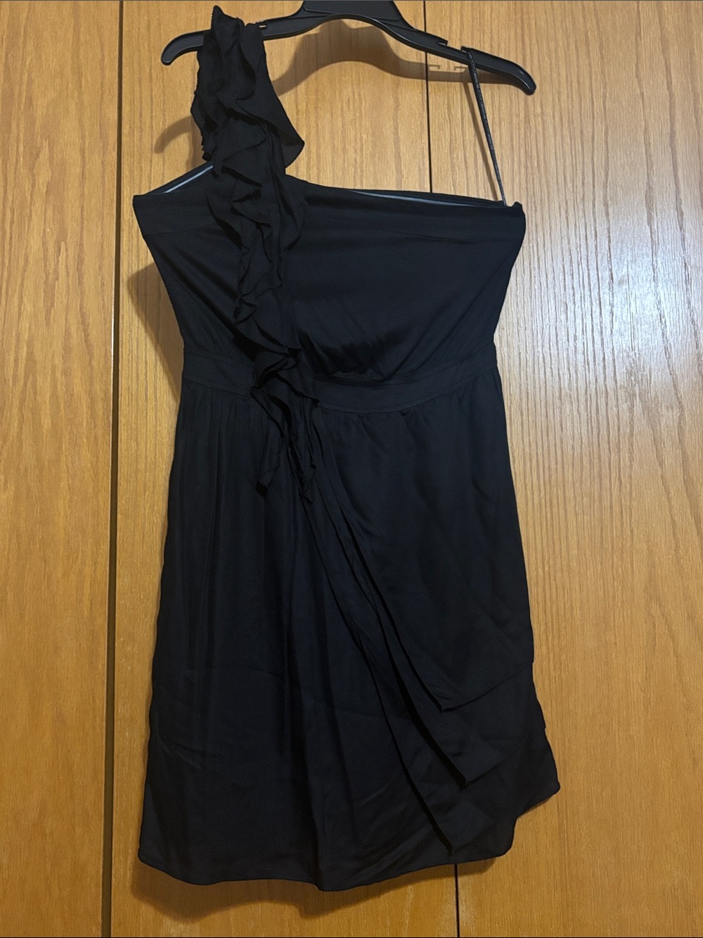 MM Couture One-Shoulder Black Ruffle Cocktail Dress